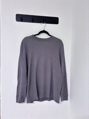 John Bartlett - Men's Grey Long Sleeve Waffle Crew Shirt